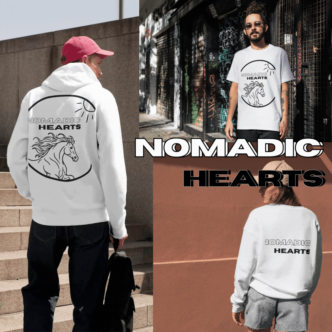 Nomadic Hearts brand mockups